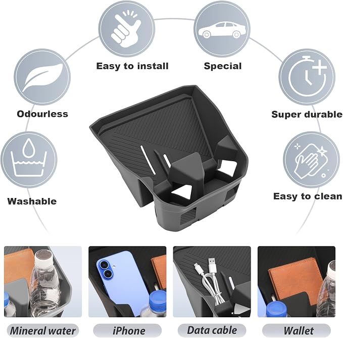 SKTU for 2025 2026 BMW X3 Center Console Organizer for 2025 2026 BM W X-3 (30 xDrive/M50 xDrive) Cup Holder Console Tray BMW X3 2025 2026 Accessories Rubber Insert Glove Pallet Organizer