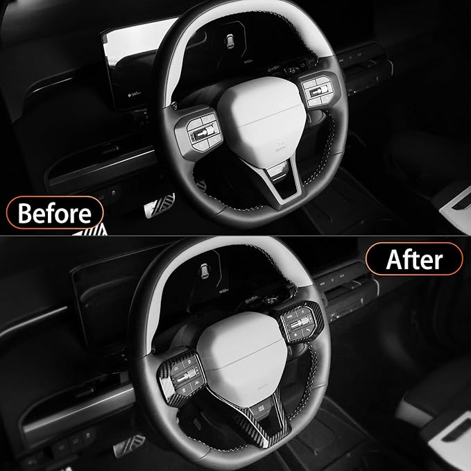 YOUTOOCAR 3PCS Steering Wheel Button Frame Cover Compatible with Kia K4 GT-Line 2025, Kia EV6 GT 2025, Kia EV3 2026, Kia Sportage GT-Line 2026 Accessories (Carbon Fiber Pattern)