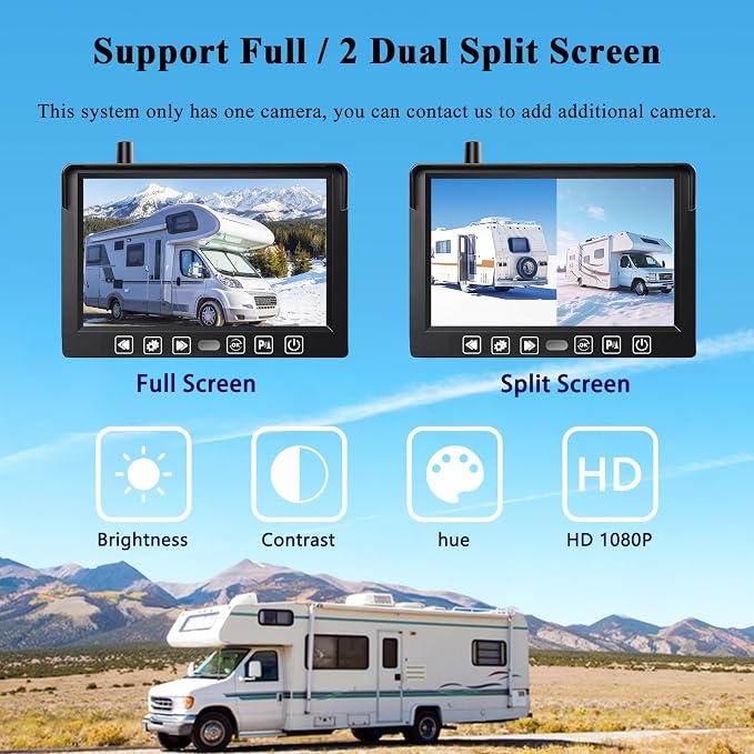 Magnetic Wireless Backup Camera, LASTBUS Solar Portable Truck Trailer Rear View Camera + 5" 1080P HD Monitor No Wiring Waterproof Night Vision Backup Camera System for Car RV Camper 5th Wheels