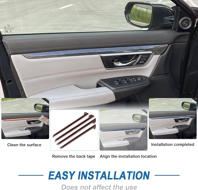 Carbon Fiber Interior Door Panel Cover Compatible with 2017-2022 Honda CR-V CRV
