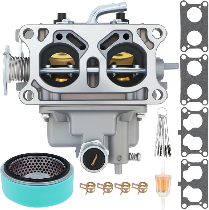 Carburetor Fit for Kawasaki FD750D 4-Stroke Engine, Replace 15003-2776 15003-2813 15003-2879 15003-2968 15003-2977 15004-1045 15004-1046 with Oil Filter