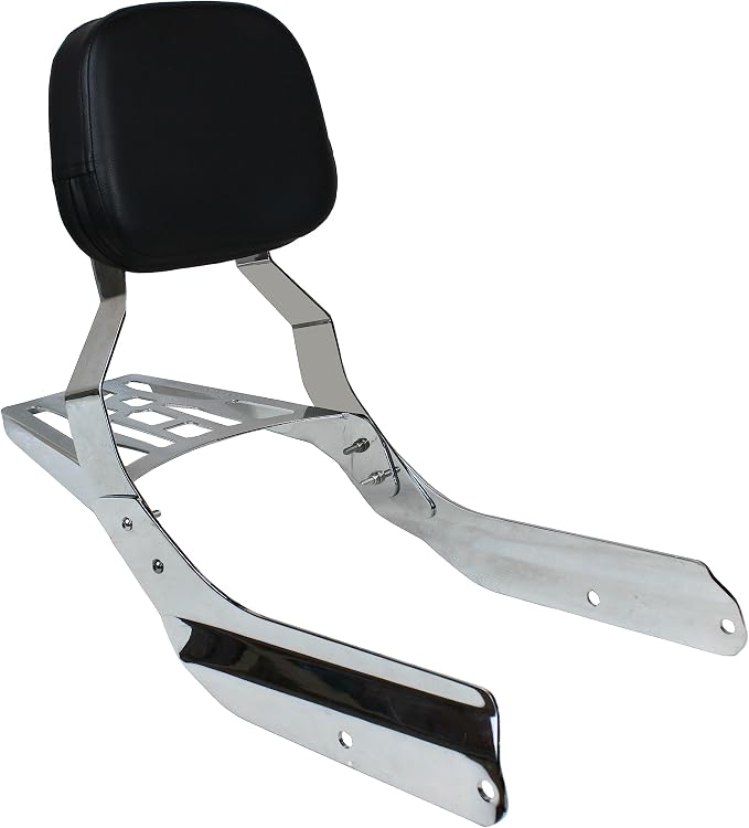 YHMOTO Passenger Sissybar Backrest with Luggage Rack Fits for Honda VTX 1300 1800 N/R/S Models 2002-2008 (Chrome)