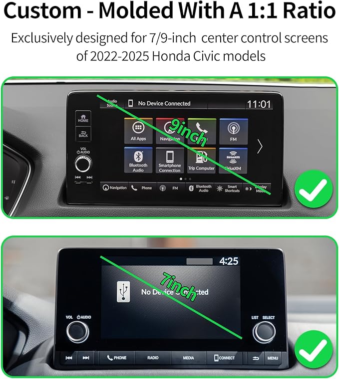 Wireless Charging car Phone Holder for 2022-2025 Honda Civic/2025 Civic Hybrid/2023-2025 Civic Type R Accessories 7/9 inch Screen Fixed Clip,car Phone Mount Compatible with MagSafe