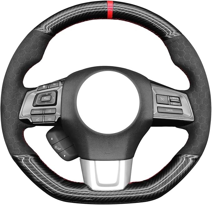 MEWANT Hand Stitch Steering Wheel Cover Wrap for Subaru WRX 2015-2021 / WRX STI 2015-2021 Steering Wheel Accessories for Subaru WRX
