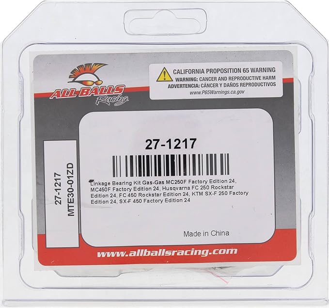 All Balls 27-1217 Linkage Bearing Kit Compatible With/Replacement For GasGas MC 250F Factory Edition 2024, MC 450F Factory Edition 2024, Husqvarna FC 250 Rockstar Edition, FC 450 Rockstar Edition 2024