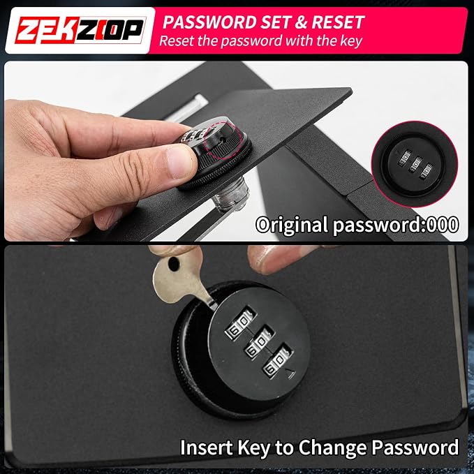 Center Console Safe Lock Box Compatible with 2025 2026 Toyota 4Runner Armrest Security Organizer Center Console Safe Vault Lockbox 3 Digit Combination Lock with Key for 4 Runner Accessories