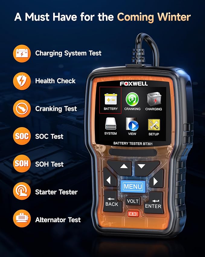 FOXWELL BT301 12V Car Battery Tester with Case