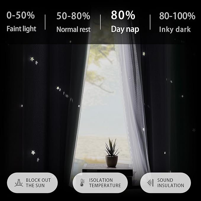 XiDi Green Grey Girls Curtains for Bedroom 63 Inches Long 2 Panels Rainbow Blackout Curtains for Little Girl Kids Room Decor Living Room, Princess Unicorn Wall Decals Drapes 52x63