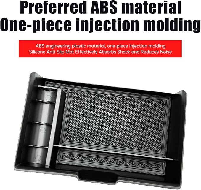 Console Storage Box for 2025-2026 Land Rover Defender 90 110 130 Upper Storage Compartment for Lower Center Console Organizer Tray Interior Trim Modification Accessories (Lower storage compartment)