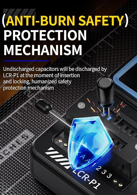 FNRSI LCR-P1 Transistor Meter Multifunctional Capacitor Tester ESR Diode Triode NPN PNP MOSFET SMD NEC Infrared Decoding Anti-Burn