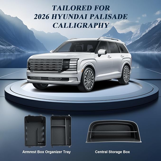 BIBIBO 3Packs for 2026 Hyundai Palisade Center Console Organizer 2026 Hyundai Palisade Calligraphy Console Tray 2026 Palisade Console Insert Tray 2026 Palisade (ONLY FIT Palisade Calligraphy)