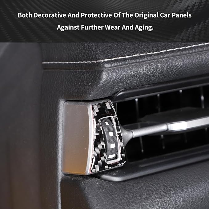 Real Soft Carbon Fiber Car Center Console Dashboard Air Outlet Warning Light Switch Panel Exhaust Vent Pulley Panel Decorative Stickers,for Toyota Supra 2019-2022,7PCS (Black)