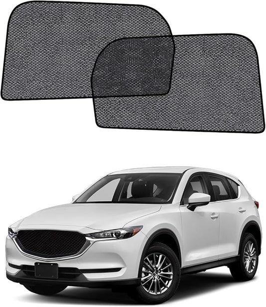 Car Window Shades for Mazda CX-5 (2017–2023), 2-Pack Rear Window Sun Shades for Baby – Breathable Mesh, UV & Heat Blocker, Privacy Protection for Camping, Travel, Sleep & Nursing