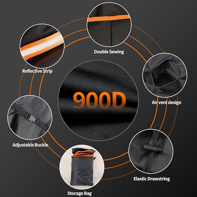 Bike Cover for 1/2/3Bike-900D Heavy Duty Waterproof Bicycle Cover&Outdoor Bike Storage Protection against Snow,rain|Bike Cover for eBike,Mountain,Road,Hybrid,Scooter,Beach Cruiser Bike(L-1Bike Cover)