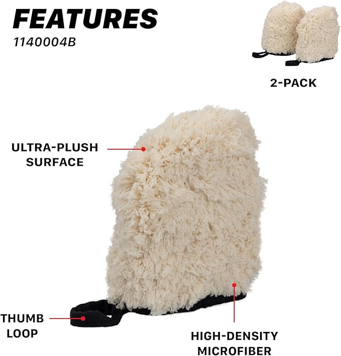 Maxshine Universal 4-Pack Professional Microfiber Wash Mitts Auto Detailing - Car Washing Accessories - Finger Wheel & Dusting Mitt, Small Area Detailing & Wash Mitt (2 Sets)