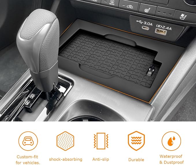 Wireless Charging Anti-Slip Mat for 2026 Subaru Outback Premium/Limited/Touring/Wilderness/Limited XT/Touring XT Accessories Wireless Charge Protective Pad Silicone Material