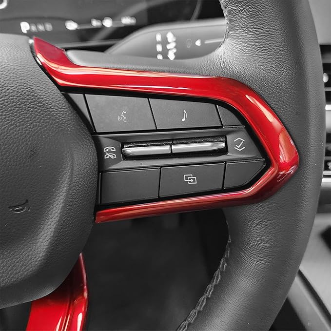 Premium Car Steering Wheel Handle Frame Cover, Compatible with Chevy Equinox 2025-2026 Accessories– Anti-Slip, Universal Fit, Easy Install & Luxury Upgrade Accessories (Red)