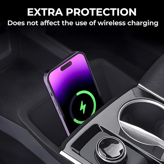 Wireless Charging Protective Mat for Chevrolet Equinox 2026 2025, Interior Accessories Center Console Anti-Slip Wireless Charger Cover Pad Protector for 2025-2026 Equinox, Black