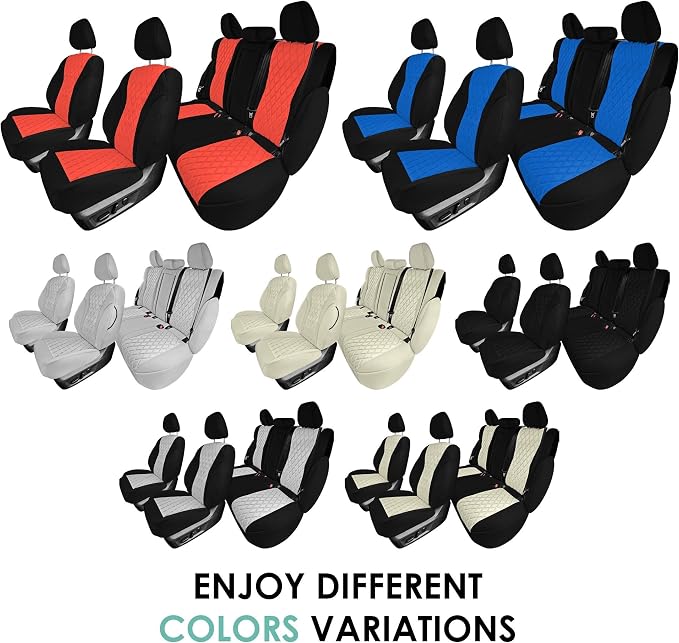FH Group Custom-Fit Car Seat Covers Specifically Made for 2021-2026 Nissan Rogue, Full Set Solid Beige Ultraflex Neoprene Waterproof Automotive Seat Cover