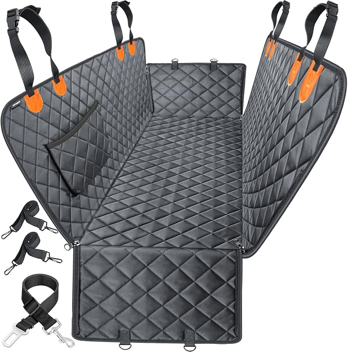 URPOWER Dog Car Seat Cover Mess Proof Dog Bowls