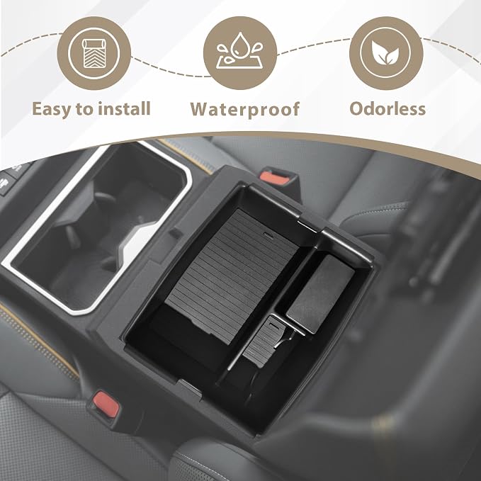 Muslogy Center Console Organizer for 2024 2025 2026 Toyota Tacoma 4th Gen Accessories Interior Storage Box Insert Tray Phone Pocket(Dash Tray for 8-inch Screen+Console Organizer+Hidden Box)