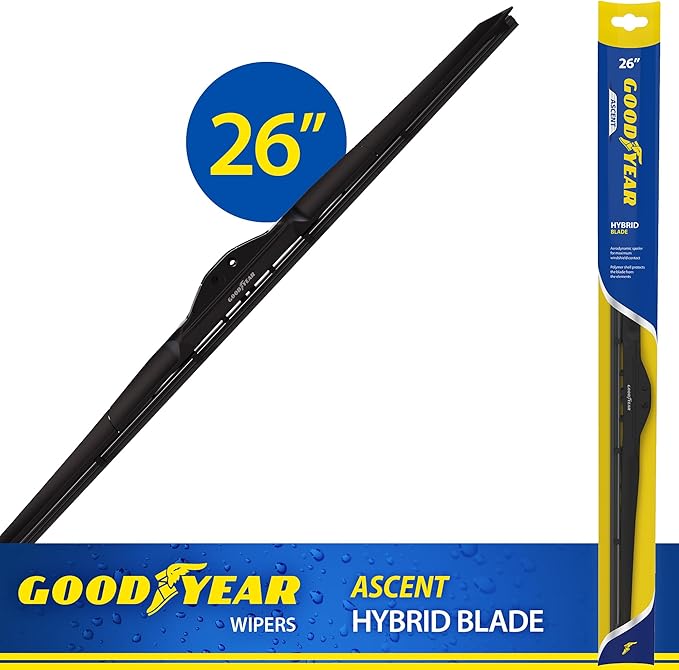 Goodyear Ascent 26" Hybrid Windshield Wiper Blade, Replacement Hybrid Windshield Wiper Blade with Universal Adaptor, Pack of 1
