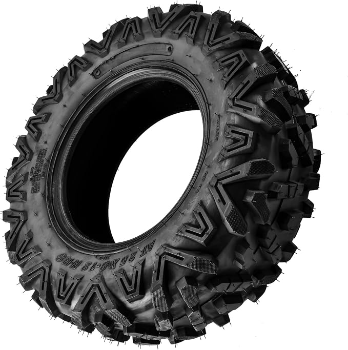 Torchbeam 25x8x12 ATV UTV Tire All-Terrain Off-Road, 6 PR 25x8-12 ATV Tires, Z-199-1 Mud Sand Trial Tire, Set of 2
