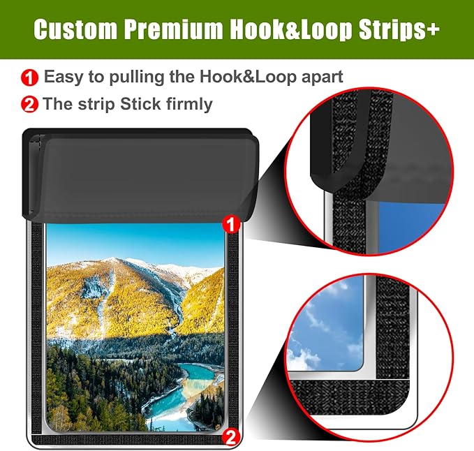 RV Door Window Shade Cover 25" (L) x 16" (W), Foldable Hook&Loop Design, RV Blackout Window Cover with UV Protection, Waterproof Fabric, Reflective