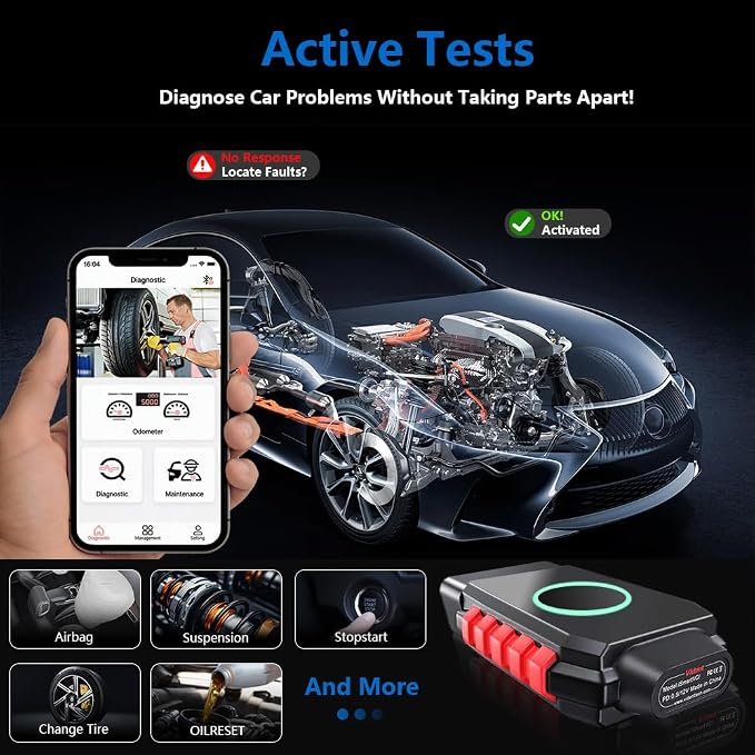 VIDENT iSmartDiag510 Bluetooth Bidirectional OBD2 Scanner, CAN FD/DoIP Full System Diagnostic Tool, 13 Reset Functions, Lifetime Free Update for iOS Android