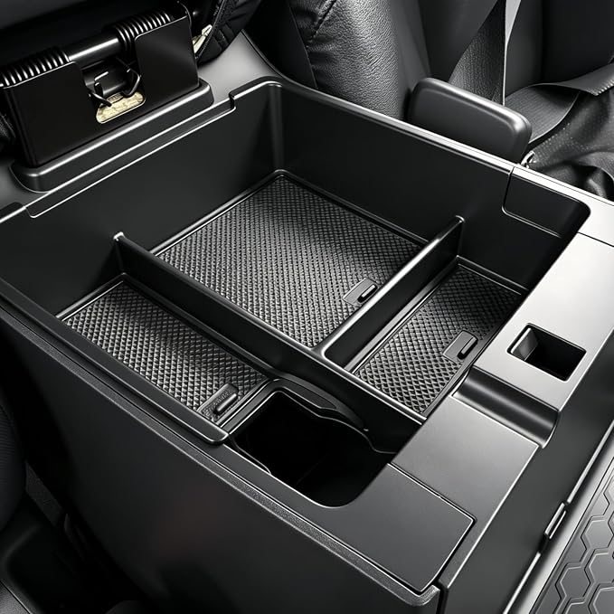 Center Console Organizer for 2022-2026 Nissan Frontier Pro-4X/S/SV/SL | Armrest Tray, Secondary Storage Box, Glove Box Insert - 3-Piece Set, Drop-in Install, Expands Interior Storage Space
