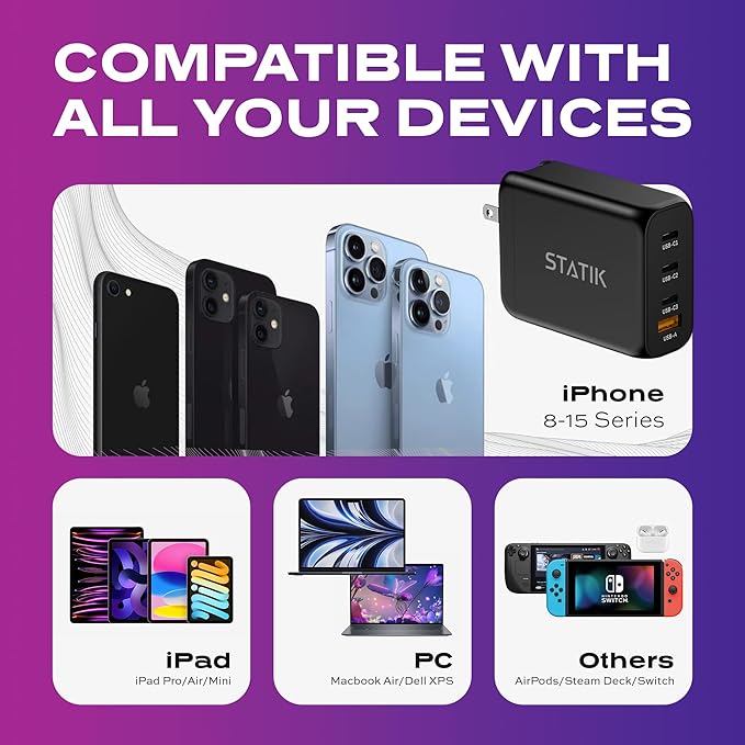 Statik 100W GaN Charger Block & Statik 360 Pro Magnetic 3-in-1 Phone Charger