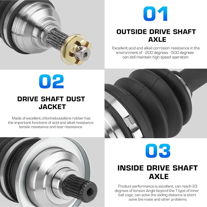 Rear Left or Right CV Axle & Wheel Bearing Kit for Suzuki King Quad 450/500/700/750 2006 2007 2008 2009 2010-2022, 1 CV Axle and 1 Wheel Bearing