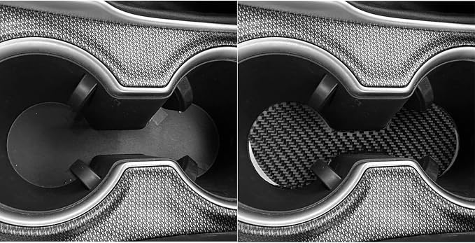 NVCNX Real Premium Carbon Fiber for Toyota Camry Accessories 2018-2024 2019 2020 2021 2022 2023 SE/LE/XSE/XLE/SE Nightshade/L/TRD Gas Hybrid Center Console Cup Holder Cover Interior Trim Sticker 1PC