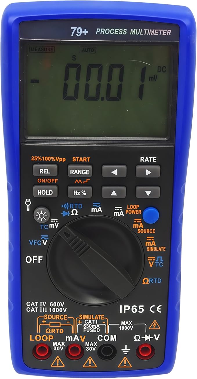 TH-79+ Digital Multimeter with Process Signal Source 2 in 1,Process multimeter Calibrator Meter Multifunctional Cu50 and Pt100,R S B E K J T N