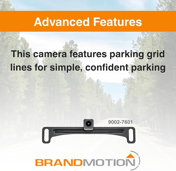 Brandmotion 9002-7601 Universal Dual Mount CMOS Camera | Waterproof Case with Anti-Fog Lens | Color Image w/ Automatic White Balance | Parking Gridlines Available | Rear View Camera