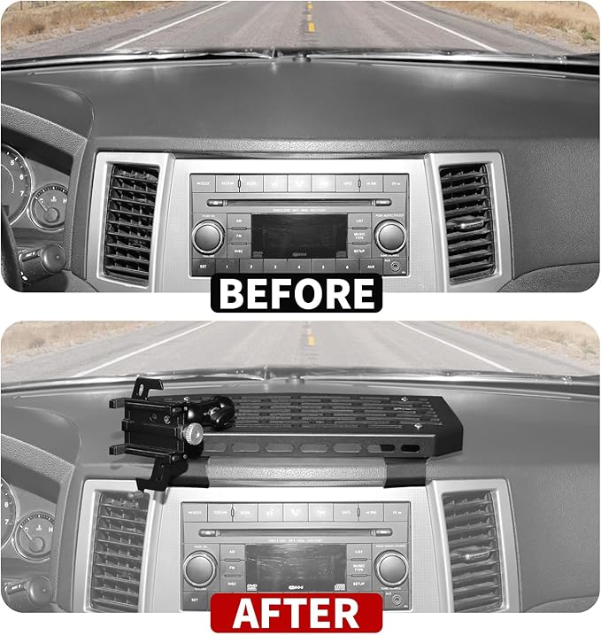 JeCar Dash Phone Holder Compatible with Jeep Grand Cherokee Accessories 2007 2008 2009 2010, Metal Console Extension Dash Cellphone Mount