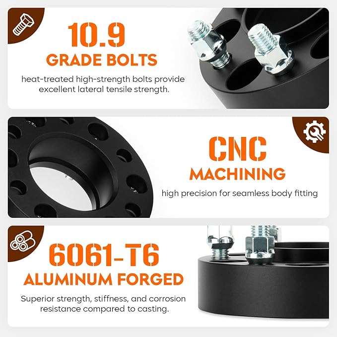Aeagle 4x156 Wheel Adapters 2" for 2013+ Polaris Ranger RZR, Forged 4 Lug Wheel Spacers with 12x1.5 Studs 131mm Bore 4PCS