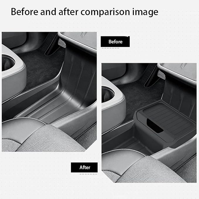 Center Console Organizer Compatible for Tesla 2025 Model Y Standard, Car Storage Organizer for Under Center Console, Car Accessories, Black Console Tray