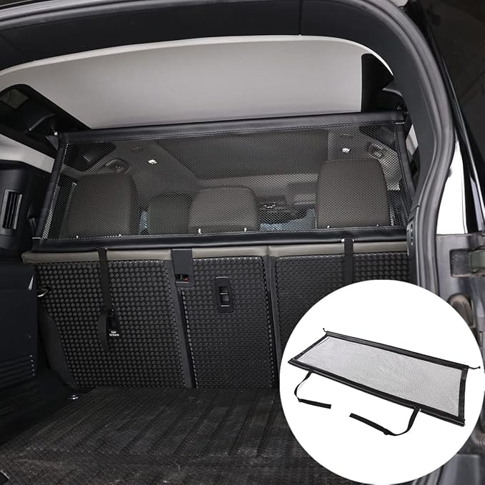 Pet Restraint Net Dog Fence Car Backseat Divider Vehicle Gate Cargo Area Travel Trunk Mesh Net Screen for Land Rover Defender 110 2020 2021 (Style C)