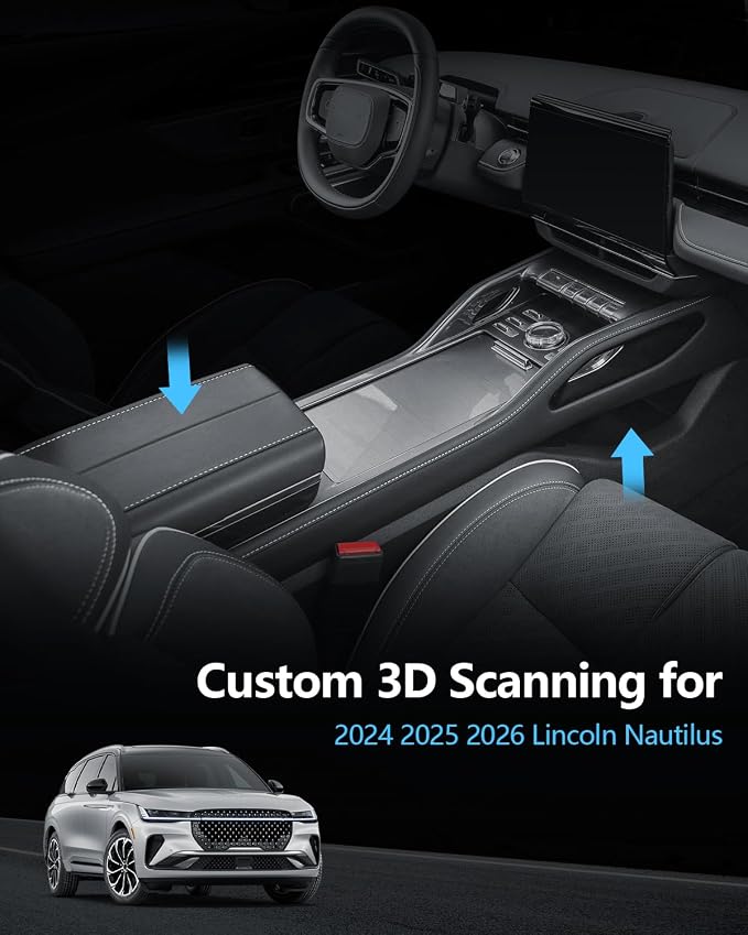 SKTU 2PCS for 2024-2026 Lincoln Nautilus Center Console Organizer for 2024-2026 Lincoln Nautilus (Premiere/Reserve/Black Label) Console Tray & Lower Console Tray 2024 2025 2026 Nautilus Accessories