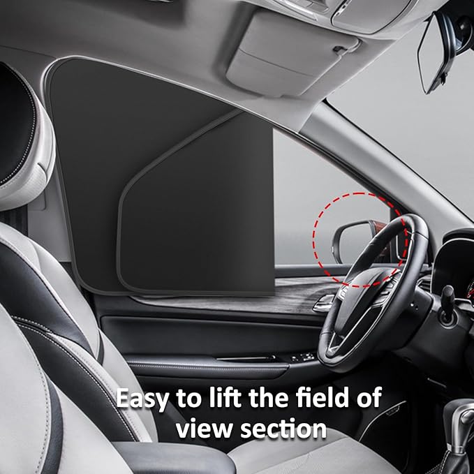 Car Window Sun Shades Curtains - Magnetic Privacy Curtains Side Window Sun Shades 100% Block Light Car Window Covers with Cooler Feeling 4Pcs, Thicken(Thickset, 4pcs)
