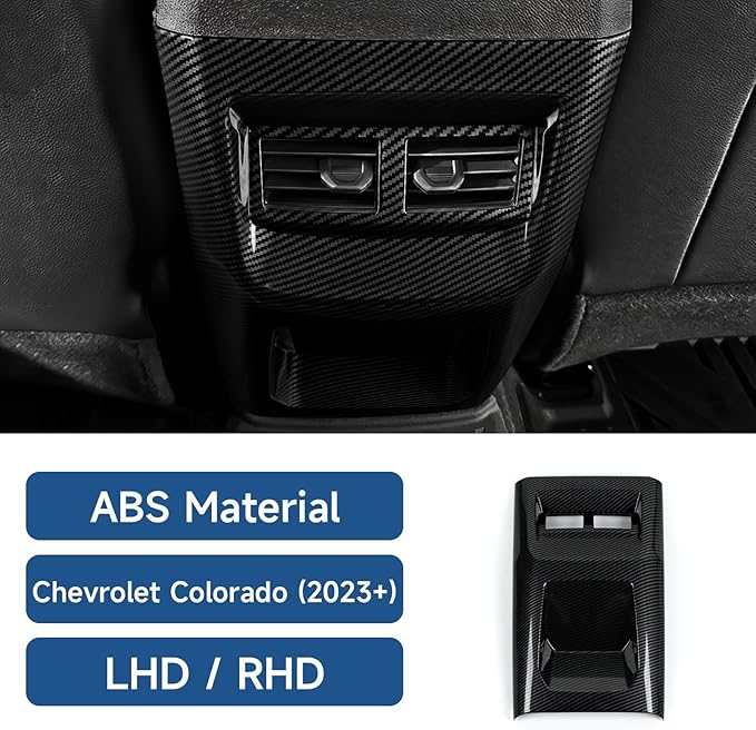 Car ABS Carbon Fiber Armrest AC Vent Rear Seat Air Outlet Panel Sticker Cover Interior Trim Decal for Chevrolet Colorado 2023 2024 2025 2026 Accessories