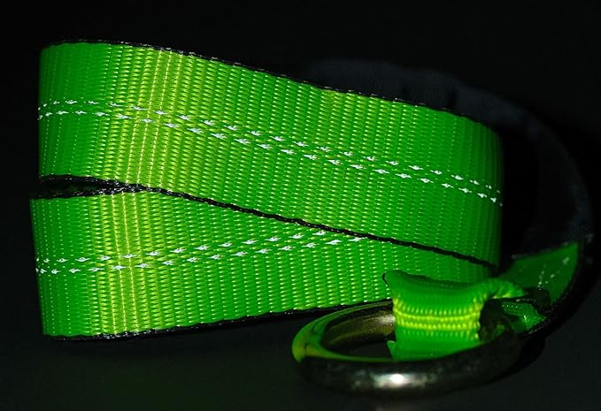 Mytee Products 4 Pack 2" x 96" Car Tie Down Straps for Trailer with Flat Hook - 3333 LB WLL Green High Viz Lasso Style Tire Straps with Ratchets