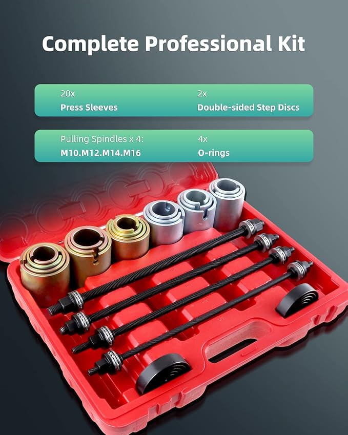 SCITOO Fit Cars LCV and HGV Engines Universal Press and Pull Sleeve Kit Removal Installation Bushes Bearings Tool Kit