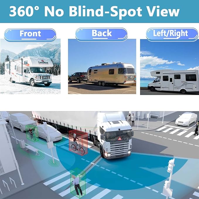 10.1" 1080P AHD Wired Reverse Rear View Backup Camera System,IP69K Waterproof Night Vision, Vibration-Proof 10G for Tractor/Truck/Excavator/Caravan/Skid Steer/Heavy Equipment RV102