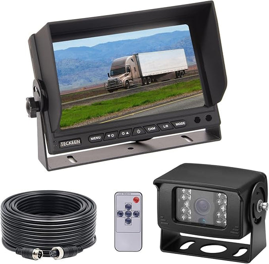 Truck Backup Camera System,Trailer Rearview cab cam Camera with 7 inch Monitor+ 4 PIN Camera Cable for Bus/Truck/Van/Trailer/RV/Camper/Motor Home/Vehicle