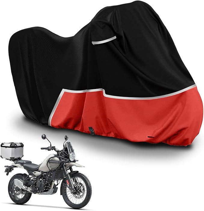 Waterproof Motorcycle Cover Compatible with Royal Enfield Himalayan/Super Meteor 650, 420D Oxford Cloth Cover for Snow Rain Dust Protection