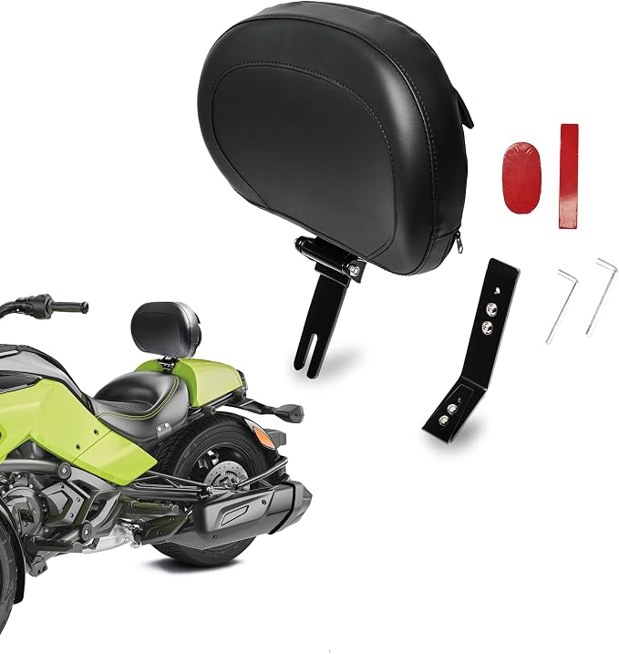 Driver Backrest for Can Am Spyder F3/F3-L/F3-S/F3-T 2015-2025 Accessories | Rider Backrest Mount Kit with Storage Pouch | Adjustable Quick Detachable