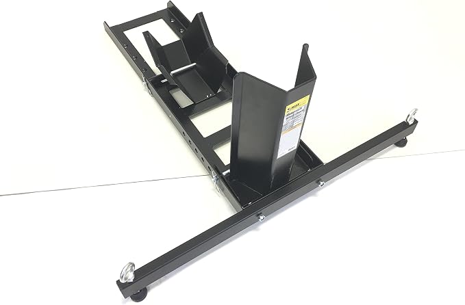 MaxxHaul Motorcycle Wheel Chock Heavy‑Duty Steel Front Tire Stand Fits 15" to 22" Wheels Self Locking Cradle for Trailers Garages and Shops 1800 lb Capacity Black Powder Coat (70271)