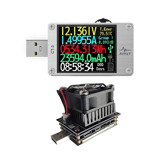 USB Power Meter USB 3.1 Tester Digital Multimeter Current Tester Voltage Detector Lua Interpreter Integrated DC 29V 6A PD 2.0/3.0 QC 2.0/3.0/4.0 pps Trigge… (CT3+SM-LD-00)